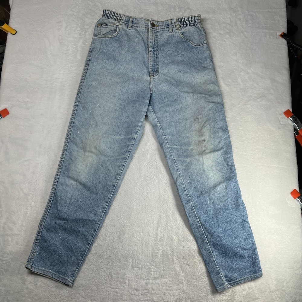 Vintage Lee Jeans‎ Women's Blue Denim Straight Elastic Waist Classic - 30X27
